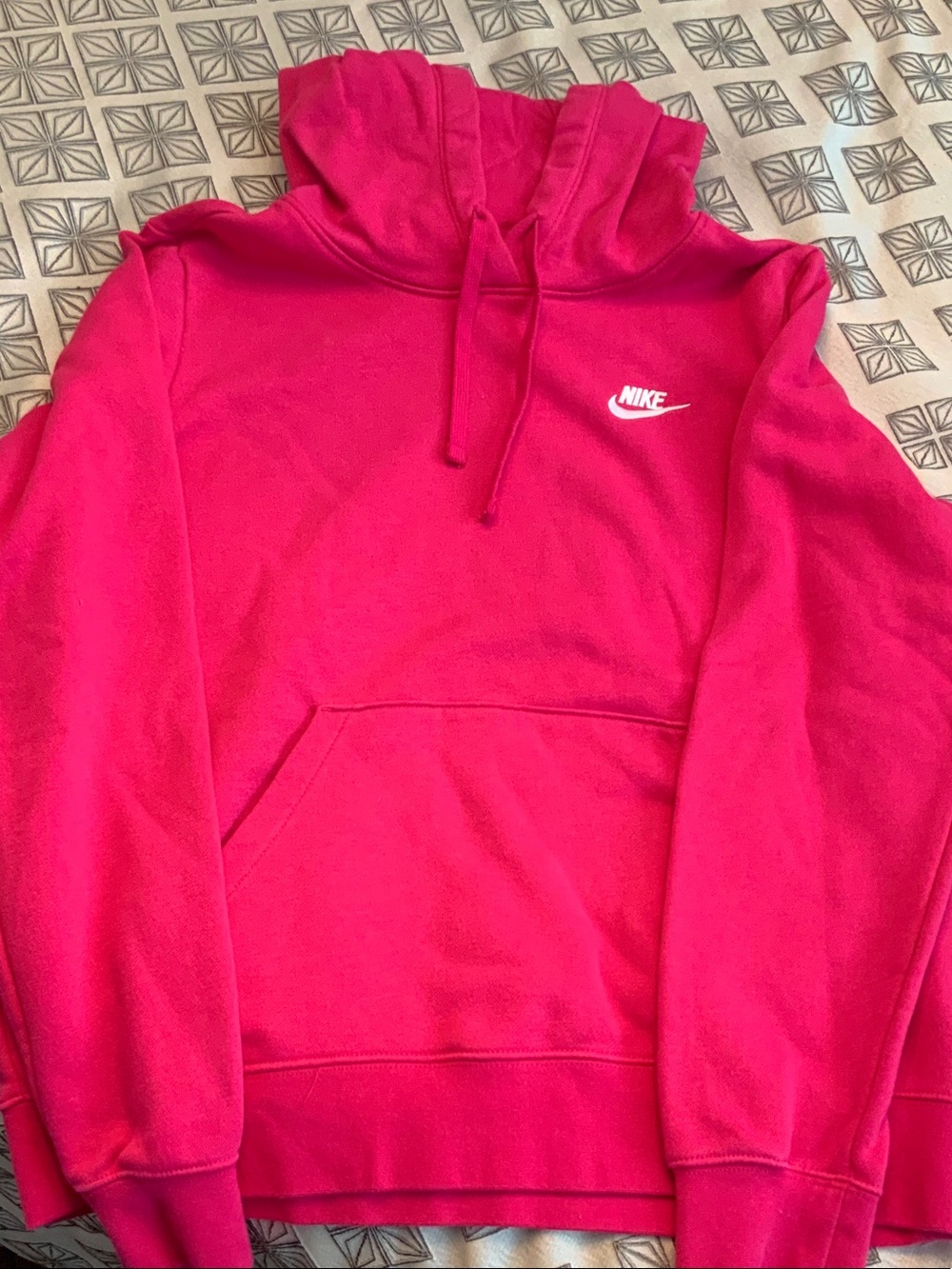 Nike Hot Pink Hoodie with White Swoosh